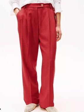 Tommy Hilfiger Wide-Leg Red Trousers 
Women's TH x Sofia Richie Grainge
